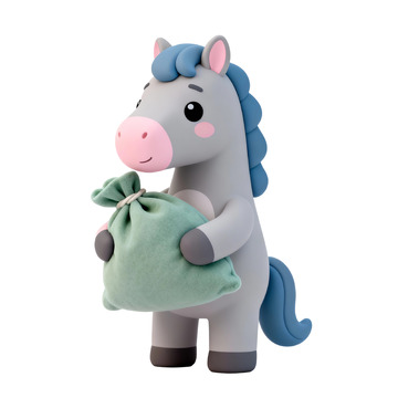 卡通小马玩偶公仔