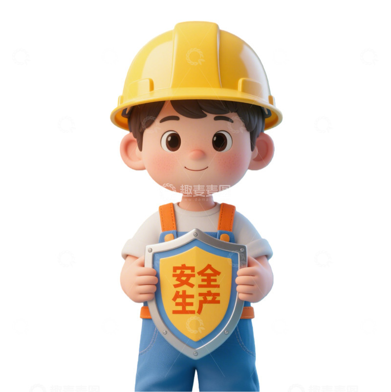 高清大图下载【趣麦麦图】卡通安全生产宣传形象设计