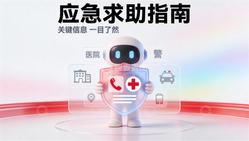 高清大图下载【趣麦麦图】应急求助指南护安全无忧