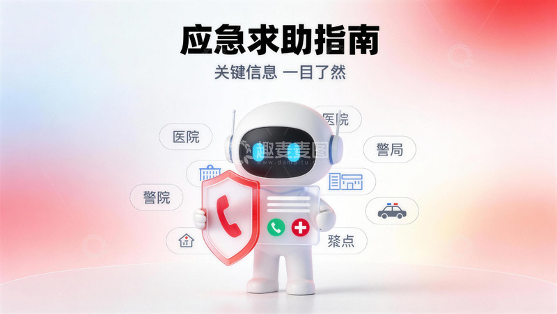 高清大图下载【趣麦麦图】应急求助指南备关键信息