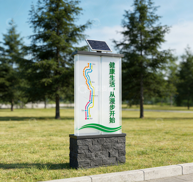 高清大图下载【趣麦麦图】户外健康生活指示牌