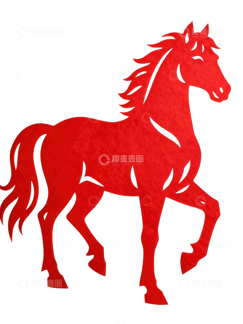 高清大图下载【趣麦麦图】剪纸风  骏马  成功  