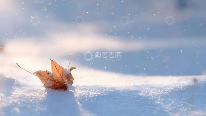 高清大图下载【趣麦麦图】冬日雪叶风光摄影