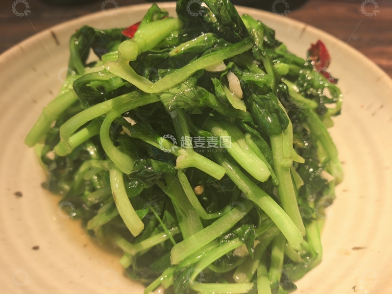 高清大图下载【趣麦麦图】清炒绿叶菜家常美食