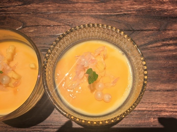 精致甜品芒果布丁美食摄影