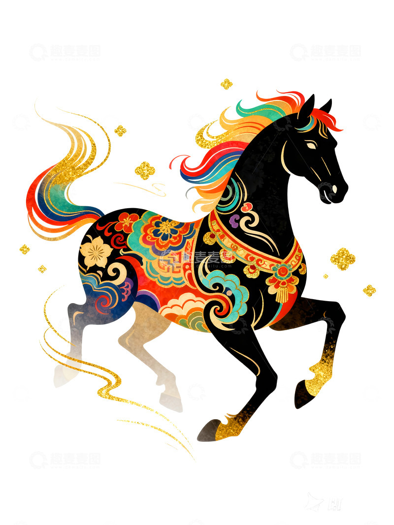 高清大图下载【趣麦麦图】骏马  赤焰  霓色