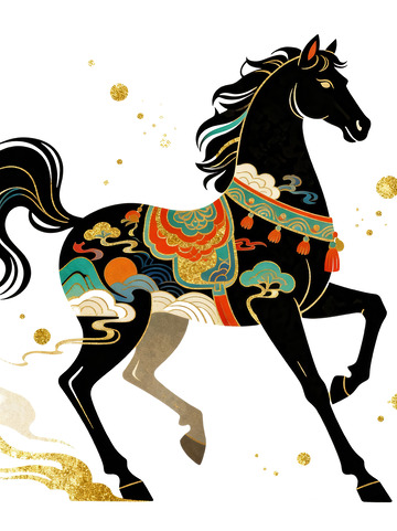 骏马  赤焰  靛青 