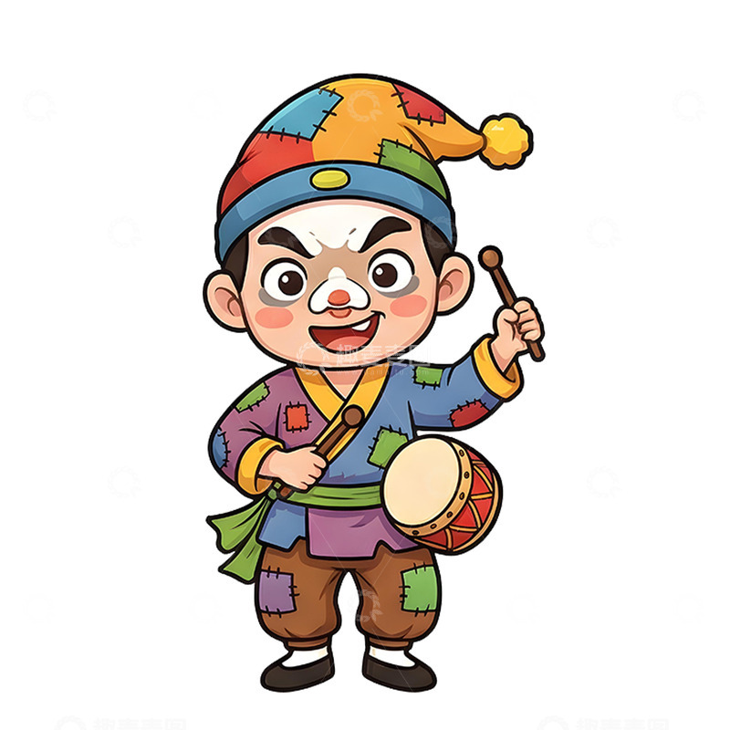 高清大图下载【趣麦麦图】卡通手绘可爱小丑免抠元素