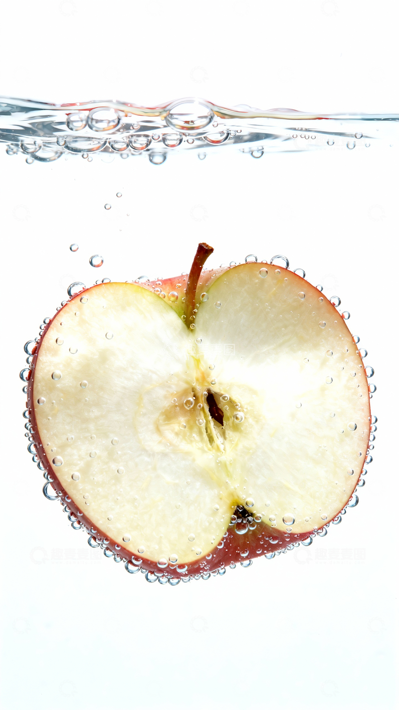 源文件下载【趣麦麦图】水下的富士苹果切面2