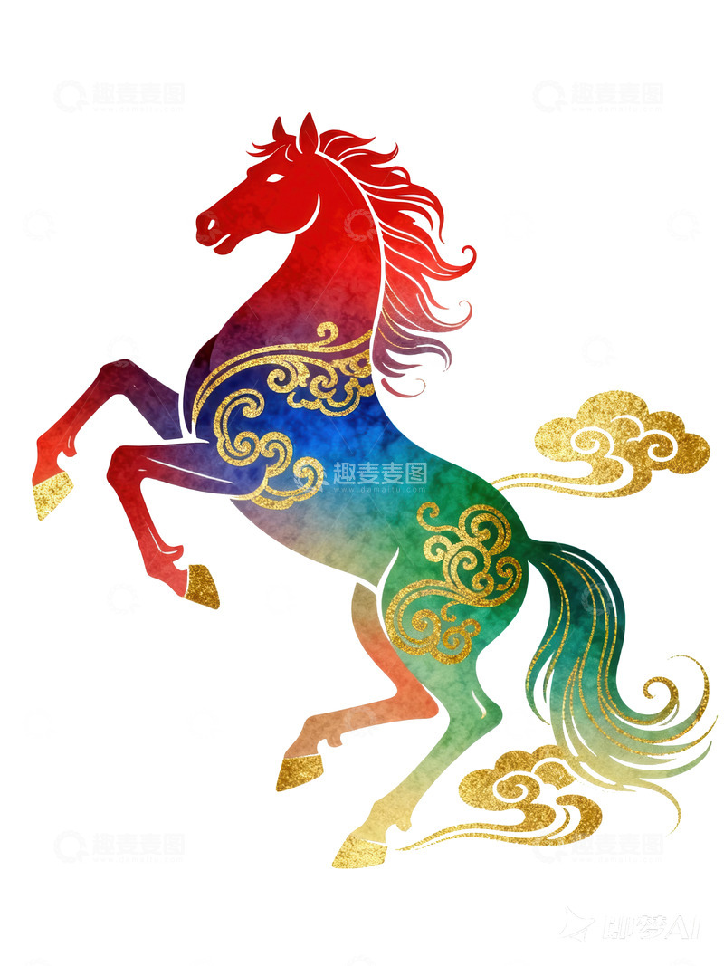 高清大图下载【趣麦麦图】骏马  赤焰  紫电  