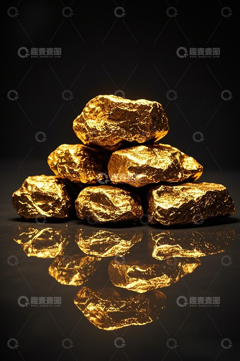 高清大图下载【趣麦麦图】金光闪闪黄金矿石摄影