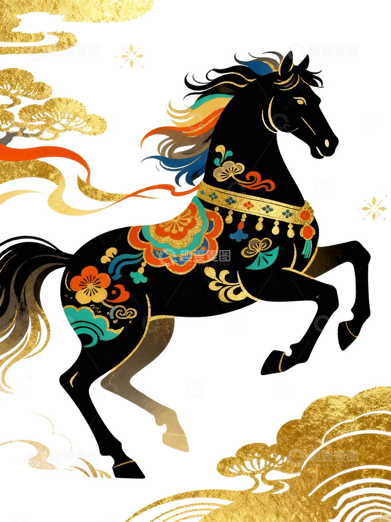 高清大图下载【趣麦麦图】骏马  赤焰  霞染  