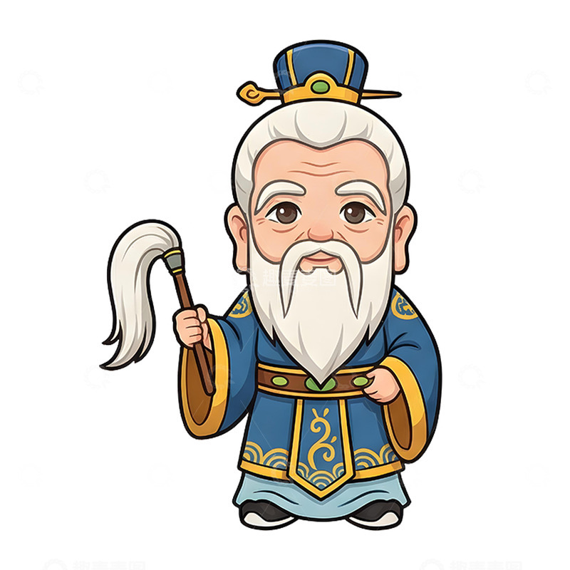 高清大图下载【趣麦麦图】卡通手绘道士免抠元素