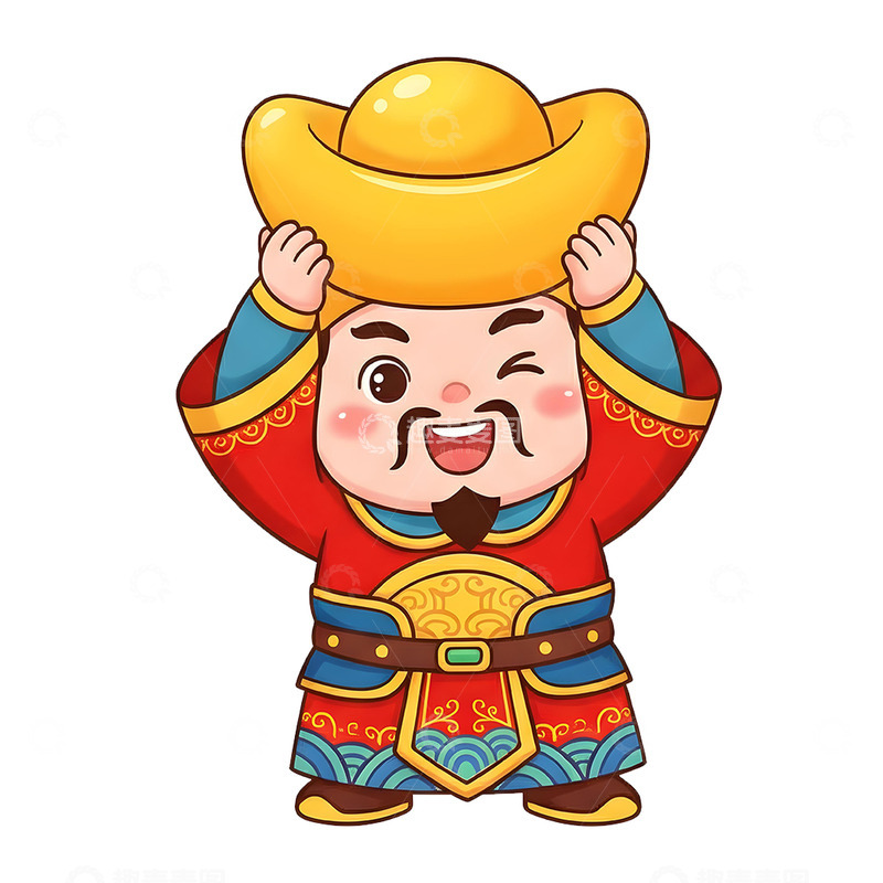 高清大图下载【趣麦麦图】新春萌趣财神造型