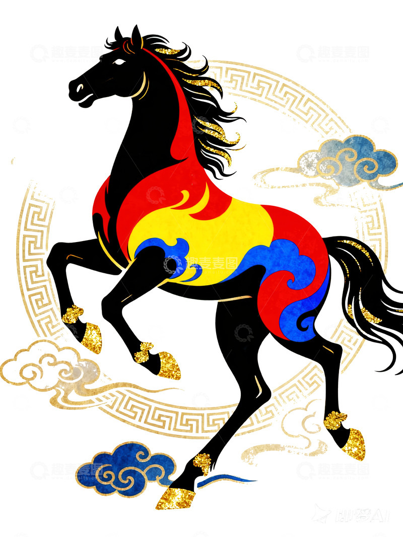 高清大图下载【趣麦麦图】骏马  赤焰  月银  