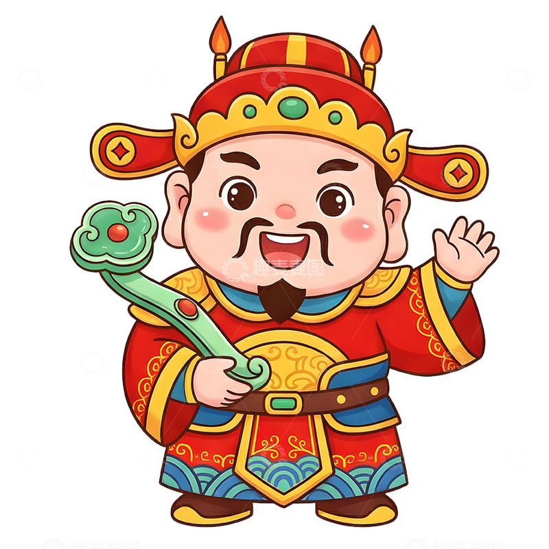 高清大图下载【趣麦麦图】元宝如意招财财神
