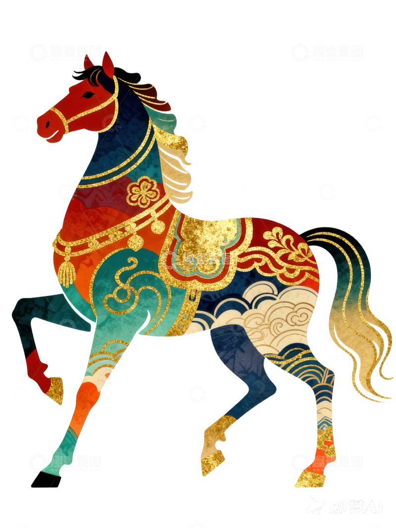 高清大图下载【趣麦麦图】骏马  赤焰  斑影  