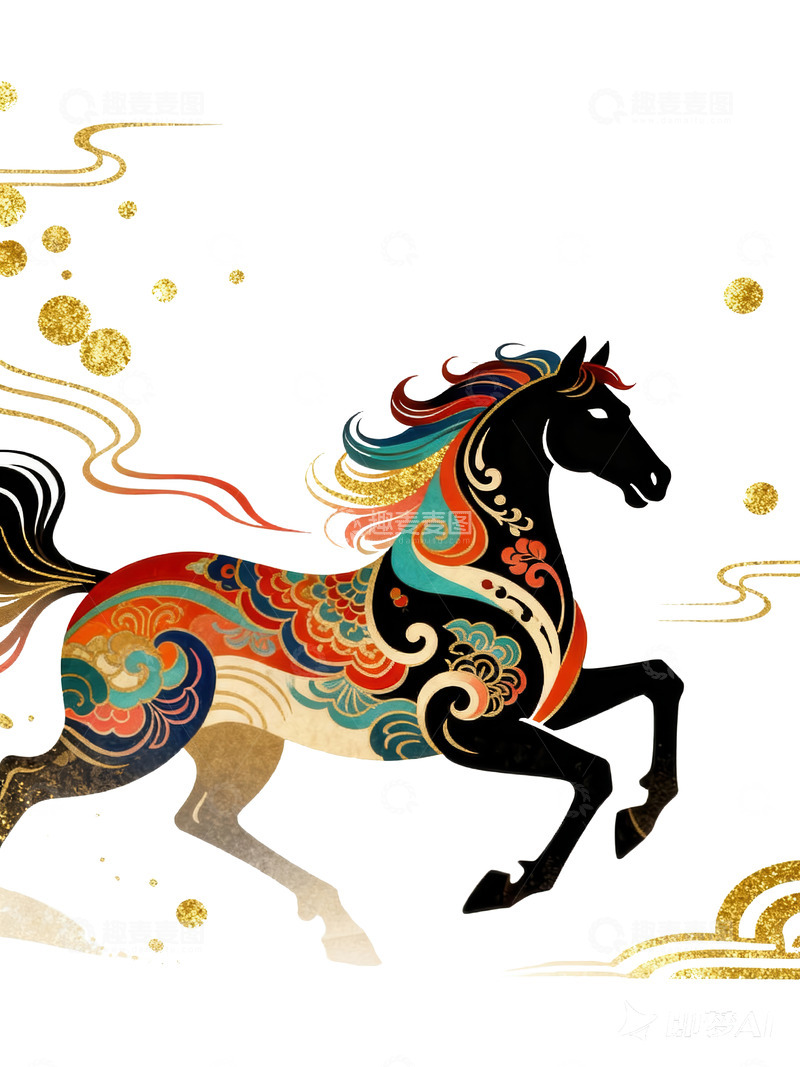 高清大图下载【趣麦麦图】骏马  赤焰  曳彩  