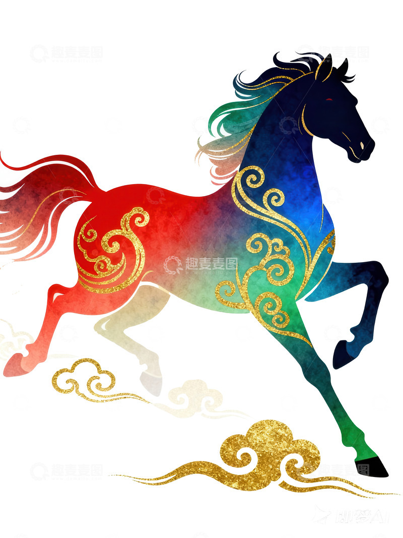 高清大图下载【趣麦麦图】骏马  赤焰  耀斑  