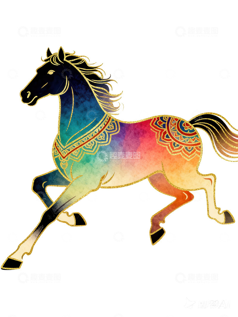 高清大图下载【趣麦麦图】骏马  赤焰  跃金  