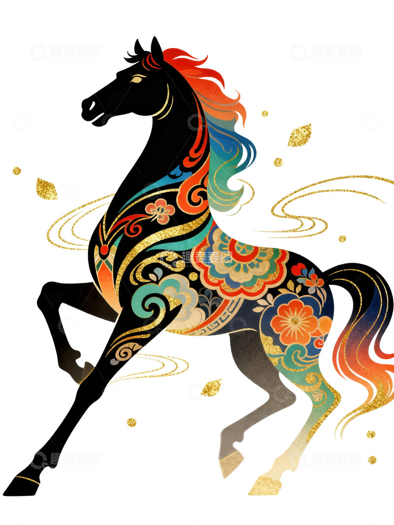 高清大图下载【趣麦麦图】骏马  赤焰  曜黑  
