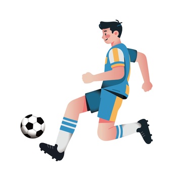 动漫风足球运动插画