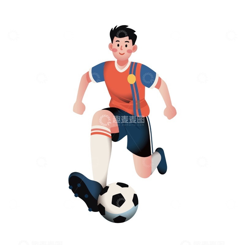 源文件下载【趣麦麦图】动漫风格足球运动矢量插画