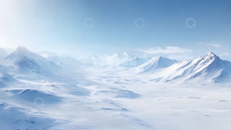 高清大图下载【趣麦麦图】雪山风光壮丽雪景