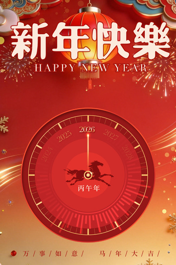新年快乐喜庆海报设计