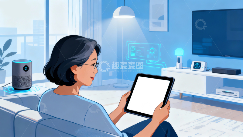 源文件下载【趣麦麦图】中老年女士在家里做医疗资讯1