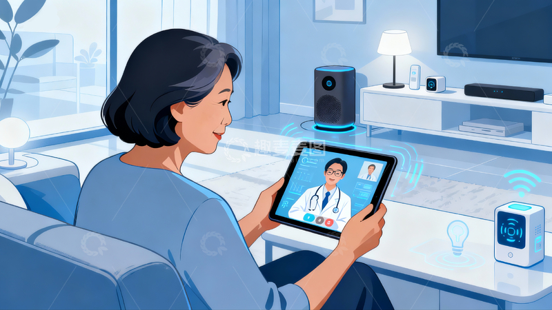 源文件下载【趣麦麦图】中老年女士在家里做医疗资讯4