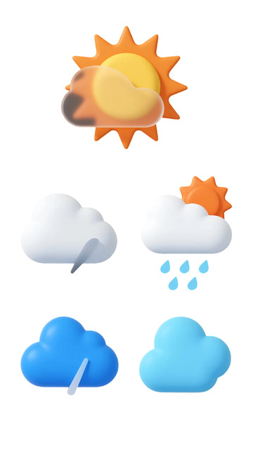 天气图标集合卡通插画