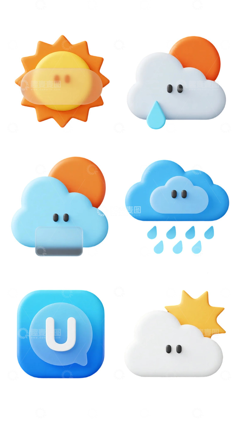 高清大图下载【趣麦麦图】卡通天气图标设计