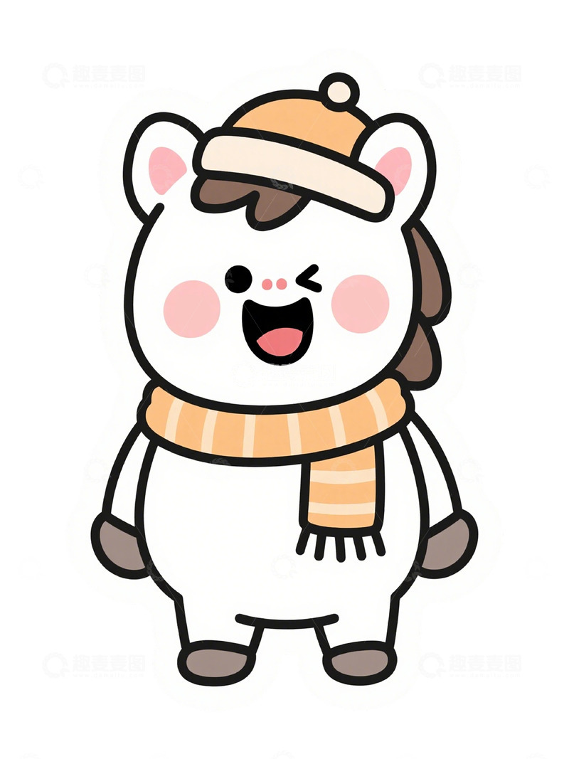 高清大图下载【趣麦麦图】卡通熊冬日保暖形象设计