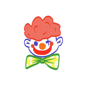卡通小丑笑脸简笔画