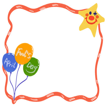 手绘卡通愚人节边框设计