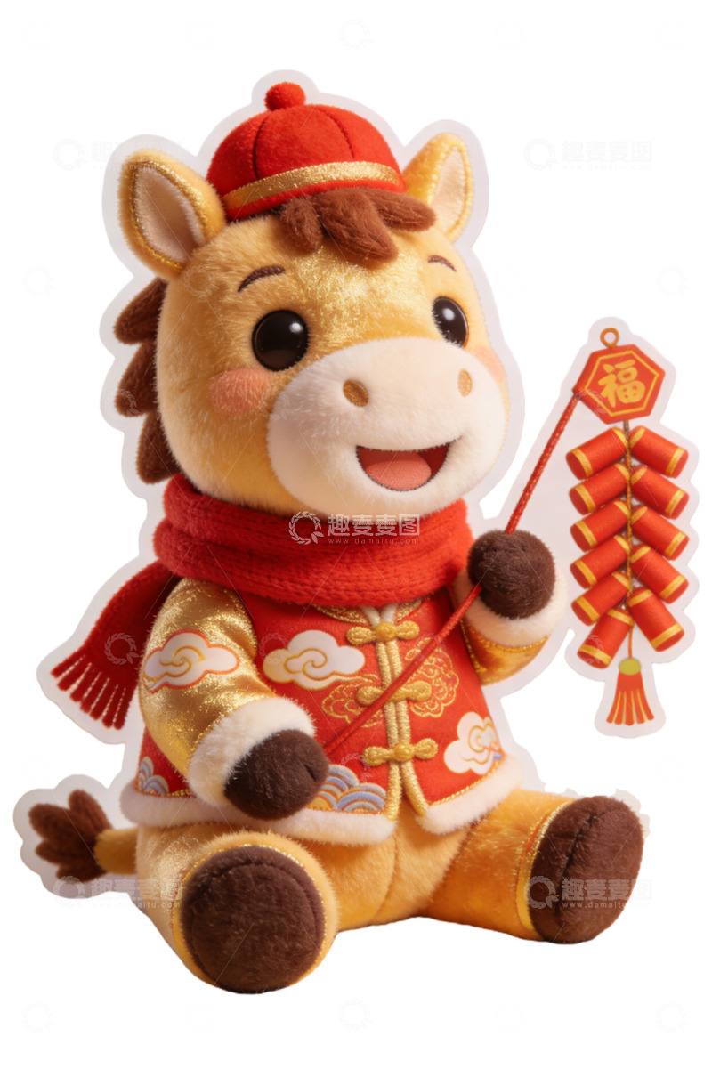 高清大图下载【趣麦麦图】喜庆牛年玩偶