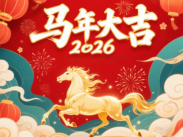 马年新春插画
