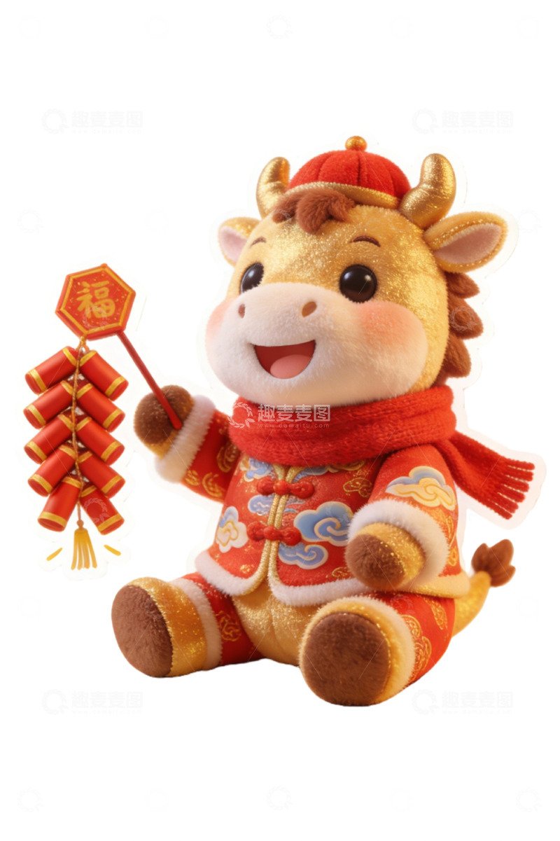 高清大图下载【趣麦麦图】卡通牛年吉祥物玩偶