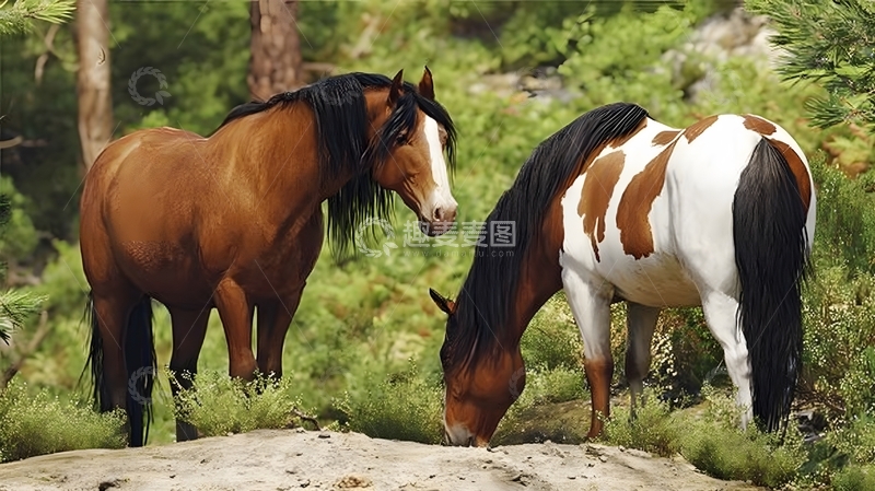 高清大图下载【趣麦麦图】森林骏马自然摄影图片