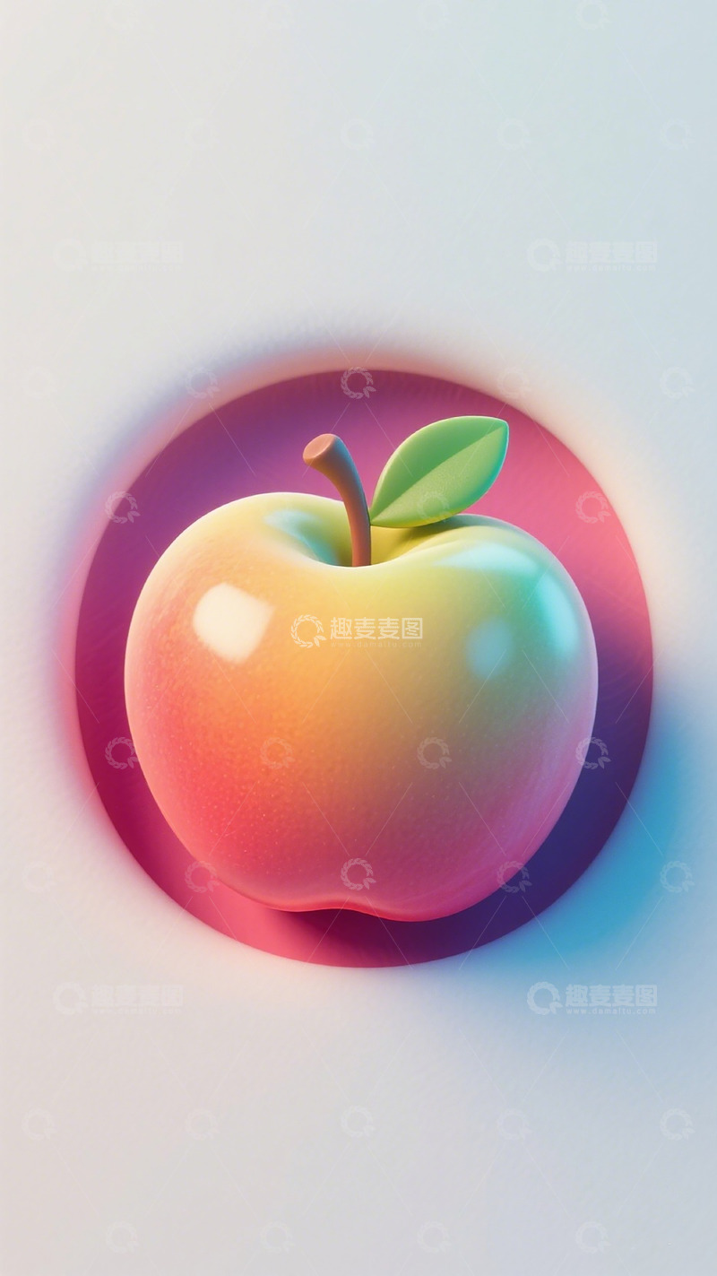 高清大图下载【趣麦麦图】彩虹苹果图标设计