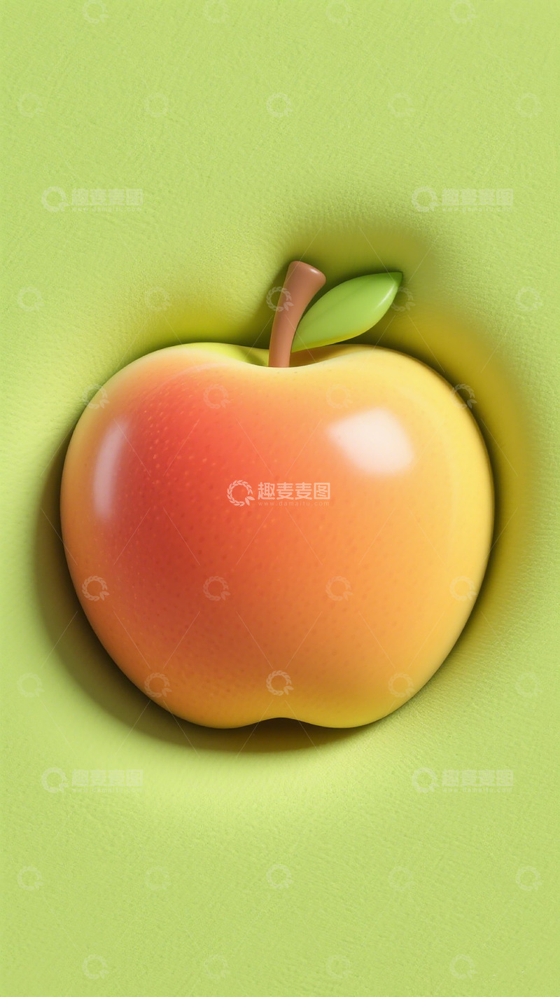 高清大图下载【趣麦麦图】苹果造型卡通壁纸