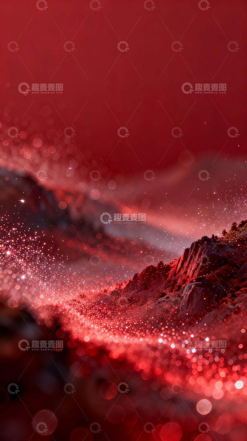 高清大图下载【趣麦麦图】红色梦幻山脉风光摄影