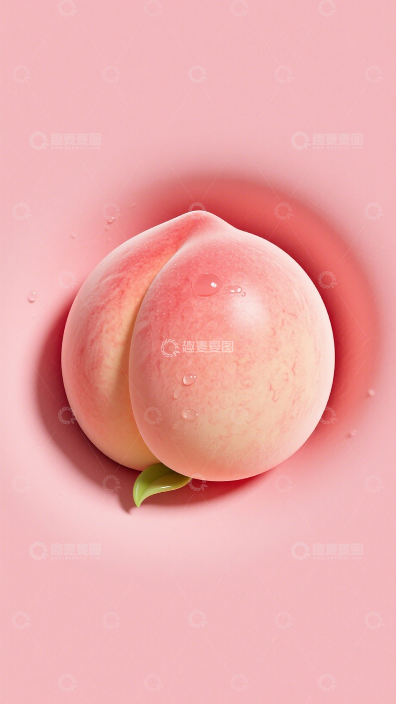 高清大图下载【趣麦麦图】粉色背景水蜜桃静物摄影