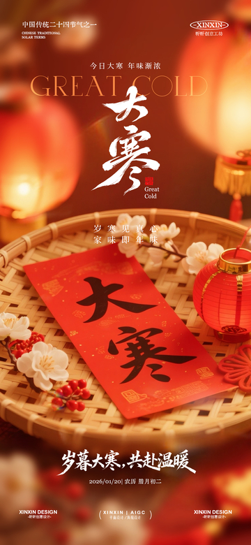 大寒节气宣传海报设计