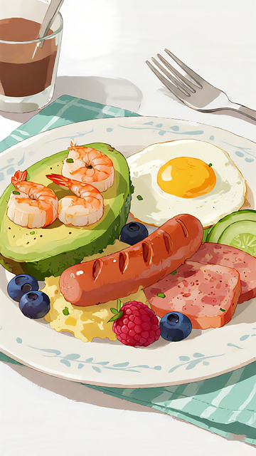 插画风早餐美食描绘素材