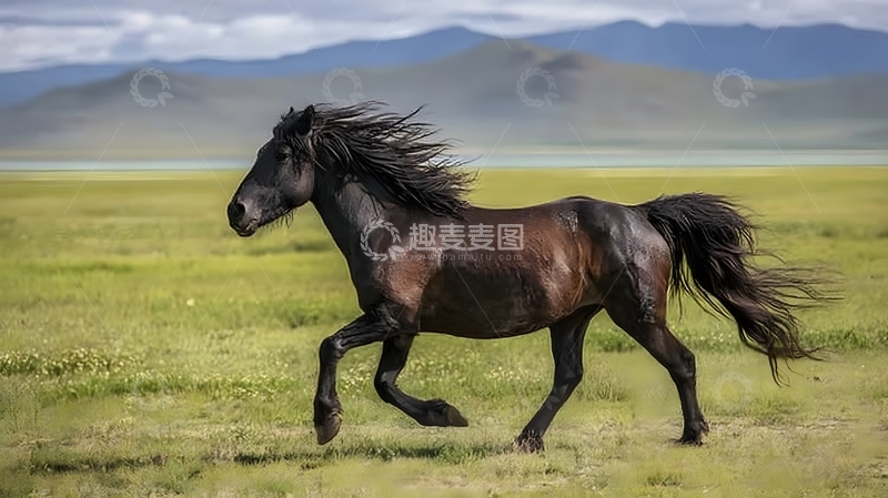 高清大图下载【趣麦麦图】草原骏马奔腾自然风光摄影