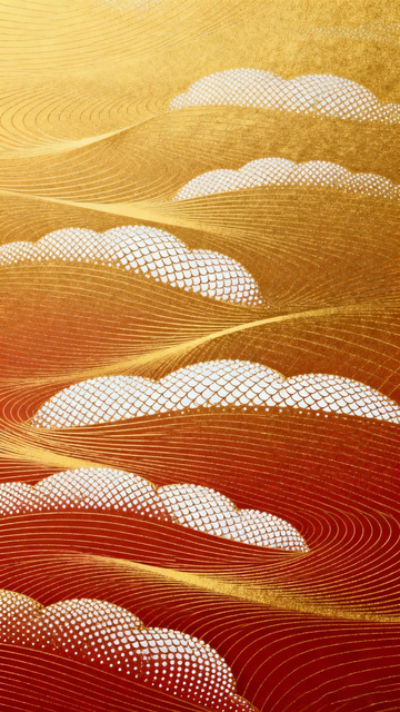金红云纹艺术图案