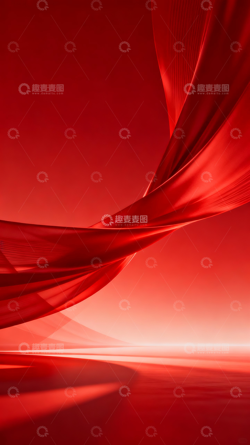 源文件下载【趣麦麦图】动态流体绸缎红色背景2
