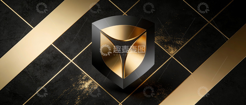 高清大图下载【趣麦麦图】黑金盾牌高端商务标志设计